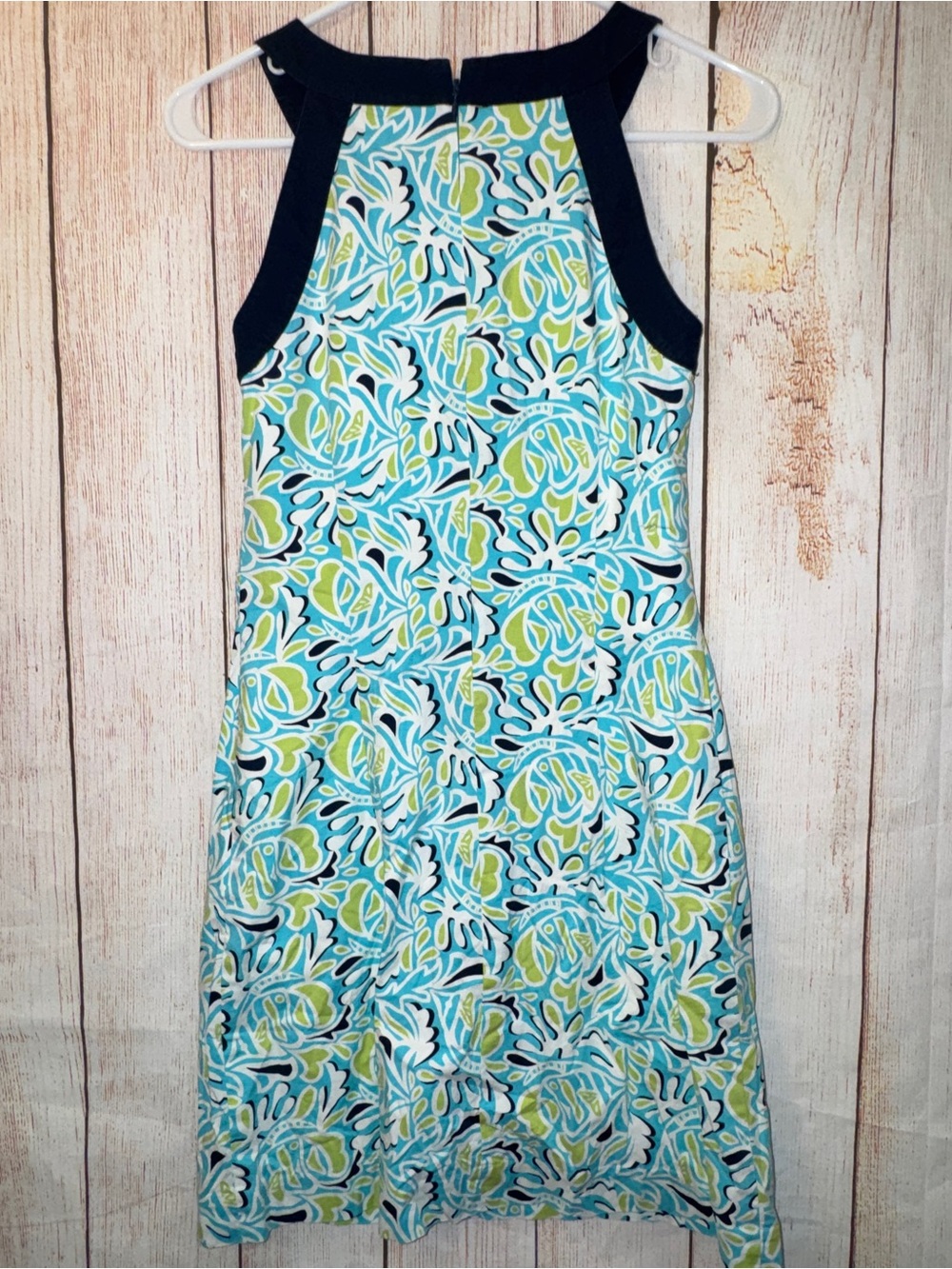 Vineyard Vines Teal, Lime & Navy Tropical Fish Patterned Mini Dress XS - Picture 3 of 5